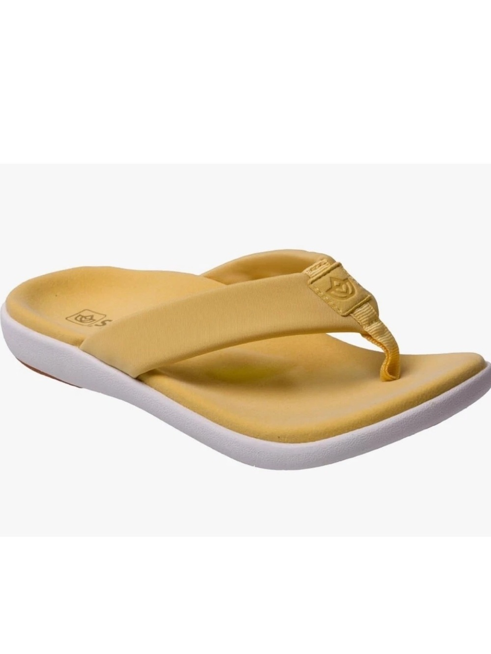 Spenco Revitalign Victoria Sundress Flip Flop Sandals Yellow Orthotic Arch Supp
